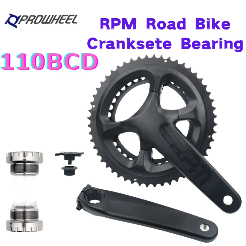 PROWHEEL Road Bike RPM Crank Sprocket Set 10BCD 50/34T 52/36T 170/172.5MM 2x11S BB BSA forShimano R7000/R8000  Crankset