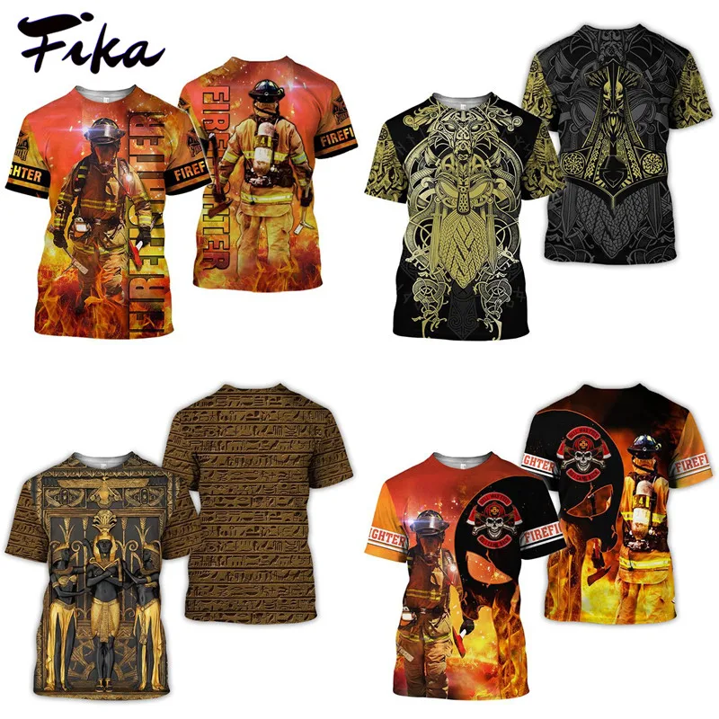 

3D Pattern Pringting O-neck Short Sleeve Men Casual Tshirts Fashion New Skulls Sweatshirt Harajuku Summer Tees Streetwear