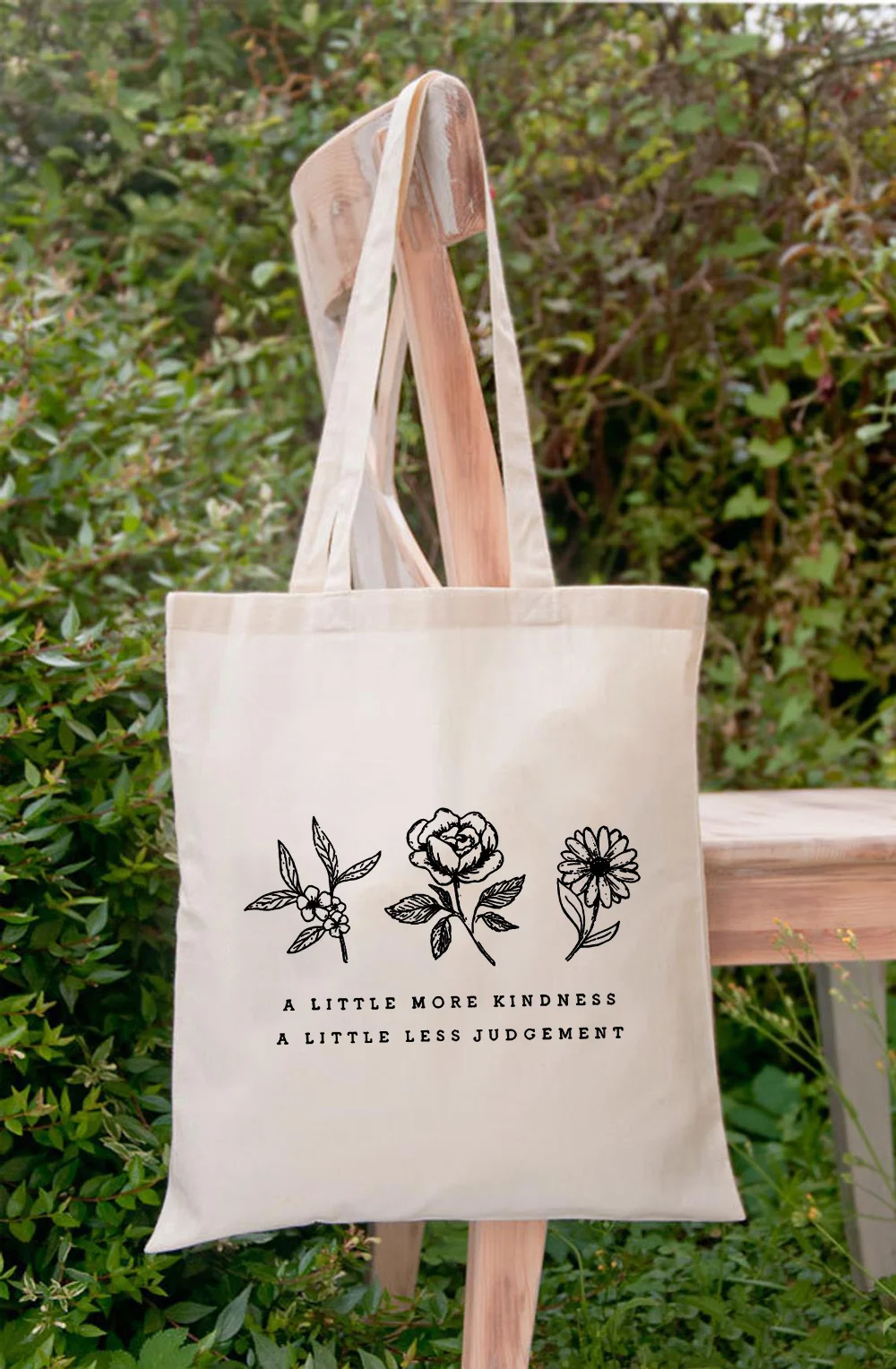 

Bags Canvas Tote Bag Large Shoppers Capacity White Handbag summer Harajuku No Rain No Flowers cute Cartoon kawaii school Bag