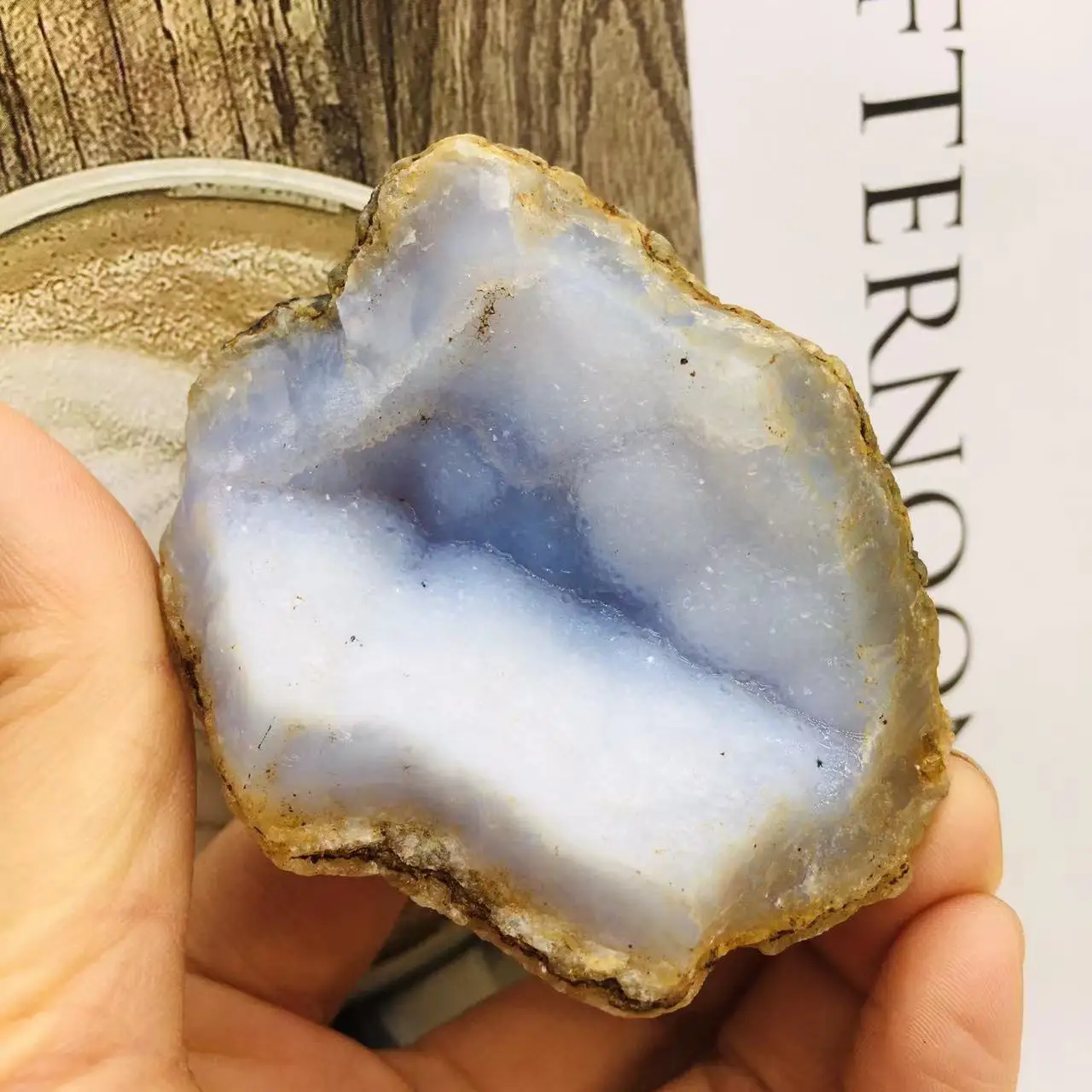 

600g Raw Natural Blue Lace Agate Stone Point Tower Rough Mineral Crystal Reiki Healing Gemstone Natural Stones and Minerals 1pcs