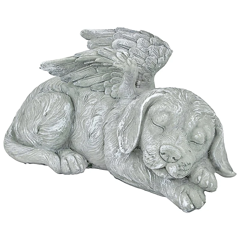 

Памятный надгробие с изображением собаки ангела для домашних животных, резная статуя, смола, Каменная Отделка