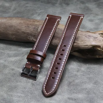 Large size 20 22mm High quality Lengthen strap Genuine leather big hand watch Bracelet cowhide long watchband man watch belt XL