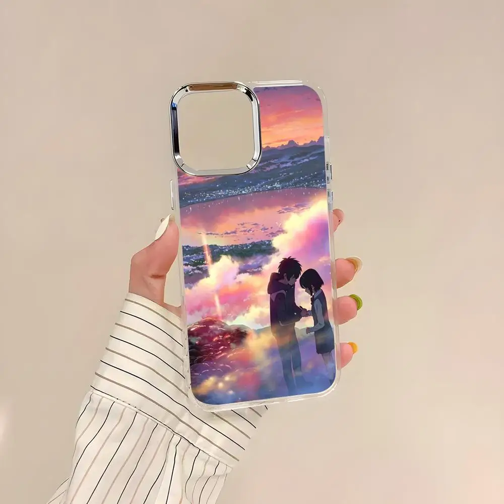 Фото Чехол для телефона Kimi No Na Wa для iPhone 17 Air 16 15 14 13 12 11 Pro Pro Max Plus, прозрачный, мягкий №2