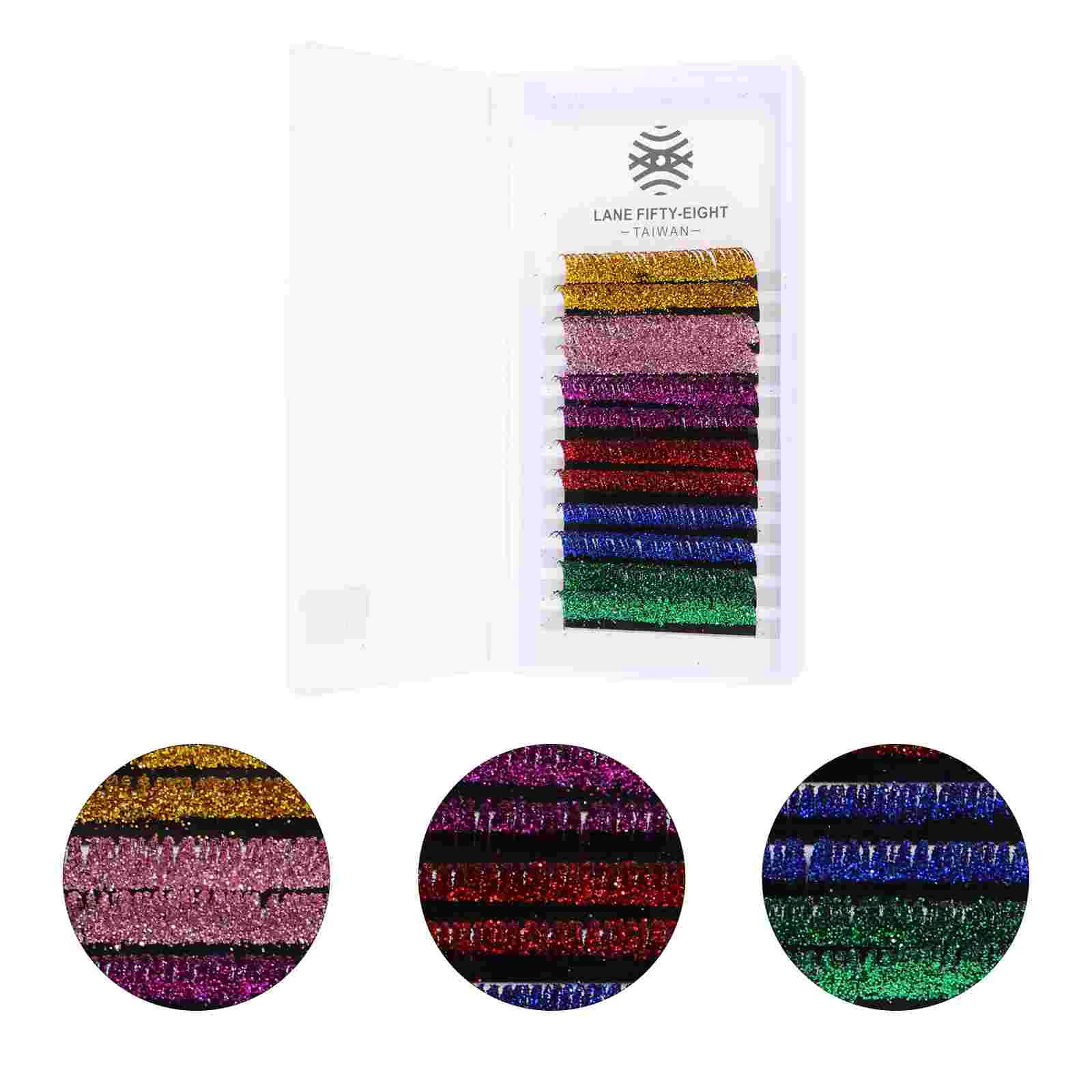 

6 Pairs Supplies Glitter False Eyelashes The Flash Costume Color Extension Fiber