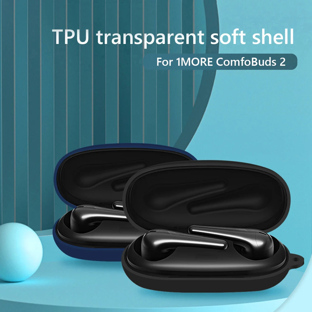 

Силиконовый чехол для наушников 1MORE ComfoBuds 2, защитный чехол для беспроводной Bluetooth-гарнитуры с крючком, аксессуары