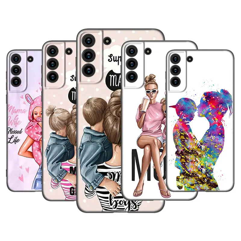 Чехол для телефона с надписью Super Mom Baby Girl Boy Samsung Galaxy S22 Pro S21 S20 Ultra FE S10 Lite 5G S10E S9 S8 Plus