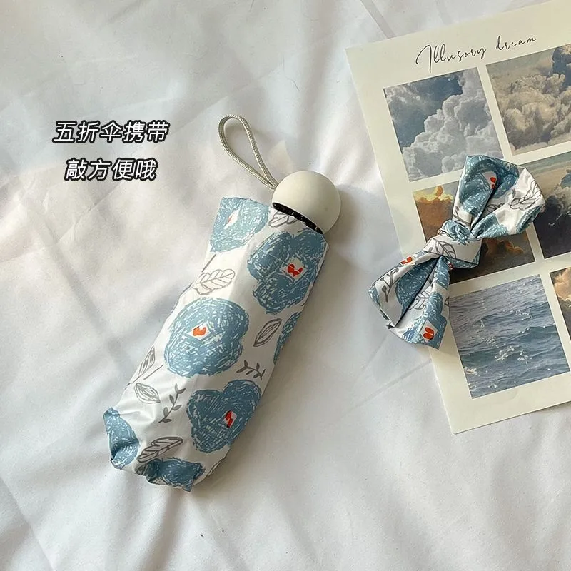 

Французский складной зонт с цветочным принтом