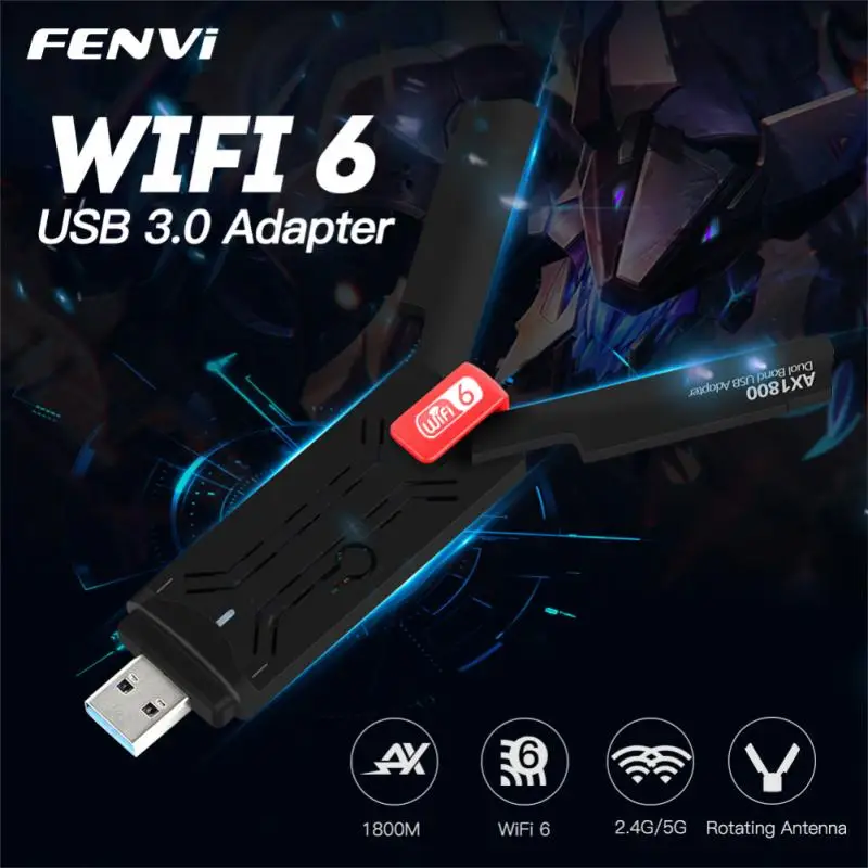 1800 Мбит/с Wi-Fi 6 USB адаптер 802.11AX 2 4G/5 ГГц 3.0 Беспроводной донгл сетевая карта