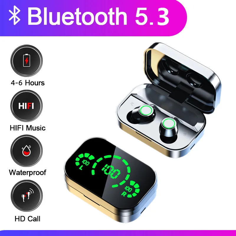 

Bluetooth-наушники TWS Fone, водонепроницаемые спортивные беспроводные наушники-вкладыши с шумоподавлением, гарнитура с HD микрофоном для смартфон...