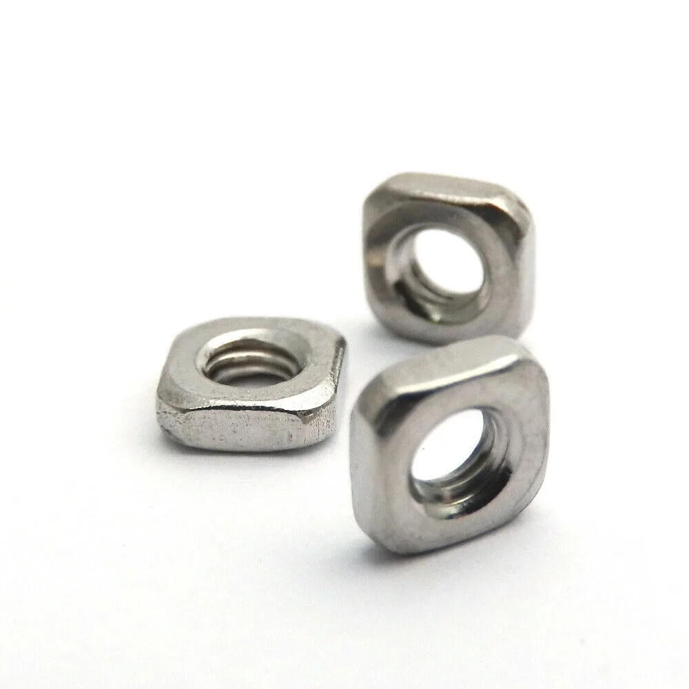 

100pcs/lot M5 M5x8x2.6 Thin Square Nuts A2 304 Stainless Steel Thin Nuts Blocks DIN562 High Quality Thin Type Hardware Acessory