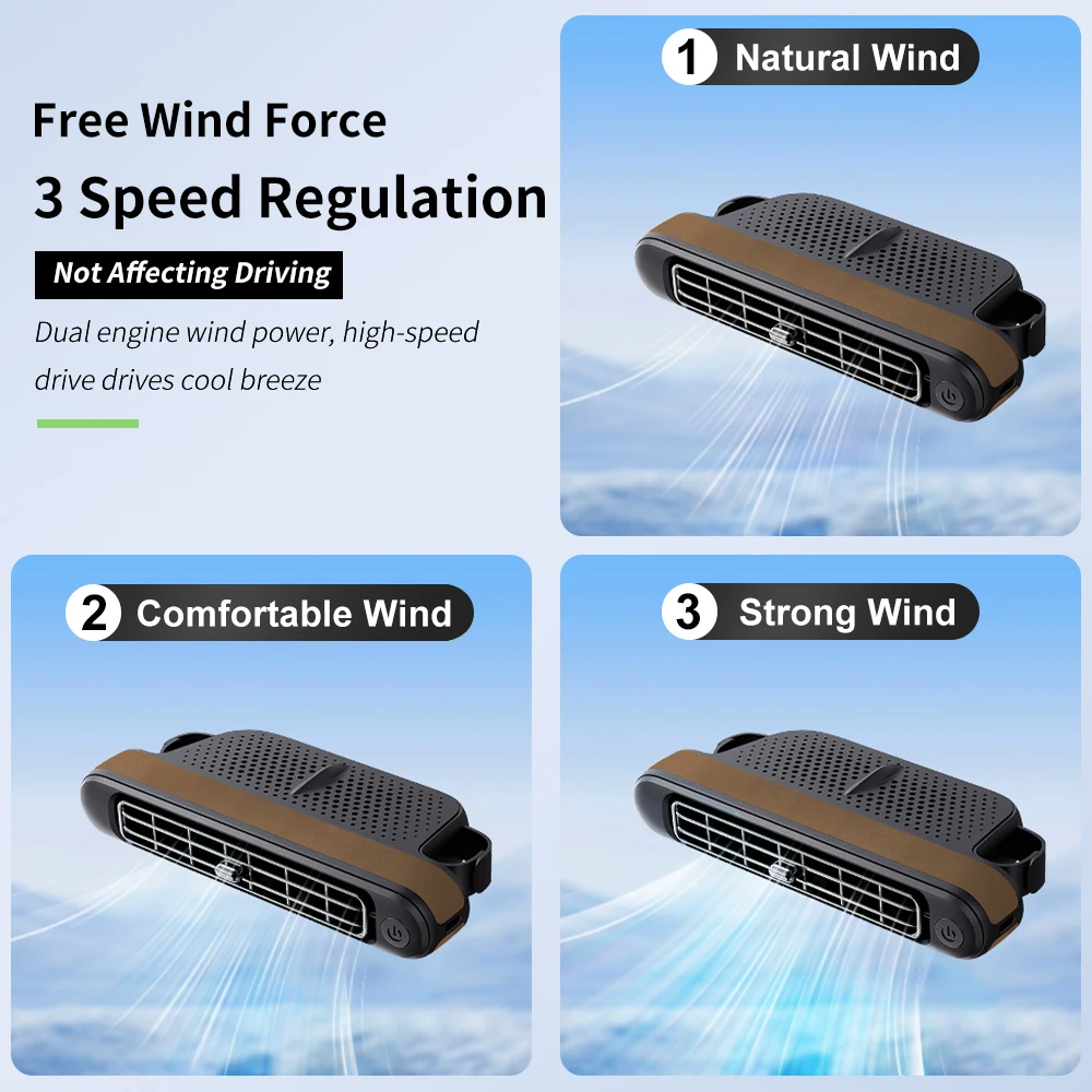 Охлаждающий вентилятор TOPEISHUNG на спинку сиденья автомобиля портативный