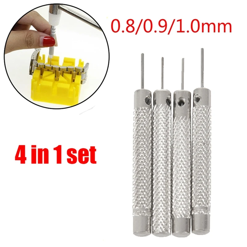 

4Pcs Watch Repair Tool Pin Punch Punch Link Pin Remover 0.7Mm/0.8Mm/0.9Mm/1.0Mm Watchmaker Band Strap Bracelet Steel