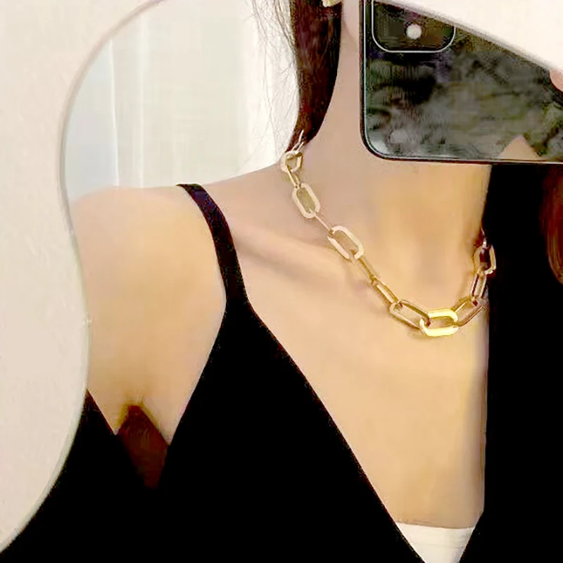 

Ювелирные изделия из нержавеющей стали, модная цепочка в стиле стимпанк широкого дизайна золотого цвета