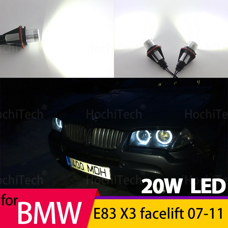 

2pcs Bright 20W LED Angel Eyes Marker Lights Bulbs Lamp For BMW E83 X3 facelift 2007 2008 2009 2010 2011