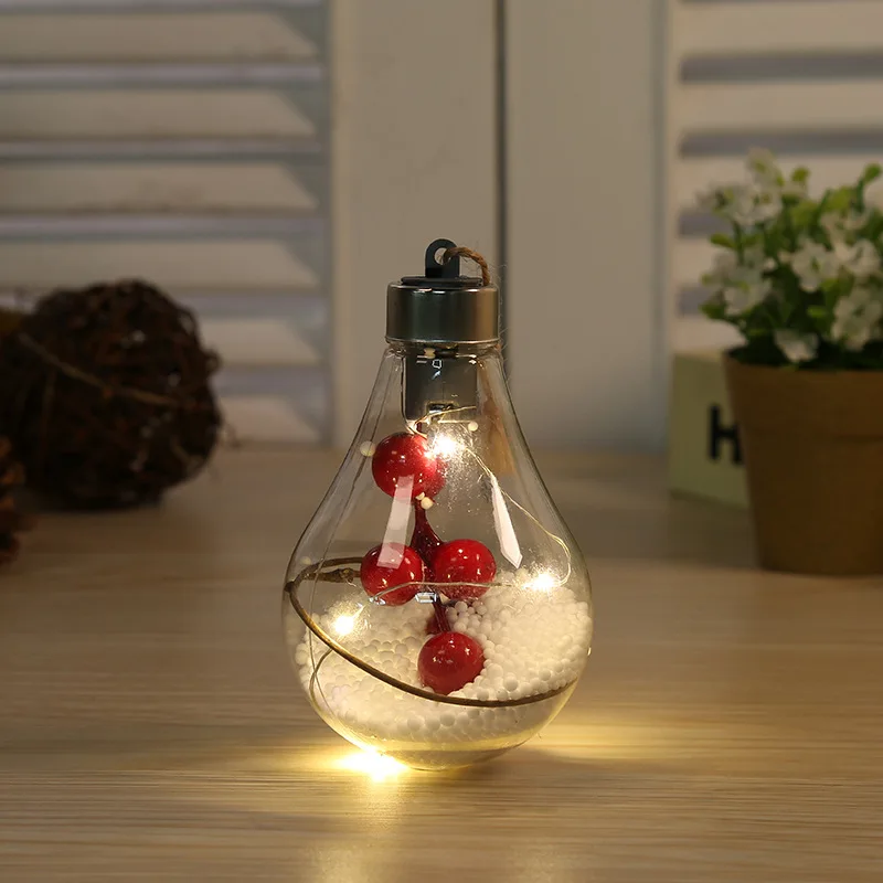 

Креативный декор для рождественской елки, прозрачный светодиодный светящийся ночник, шар, подвесной кулон для дома, новогодние и рождественские украшения