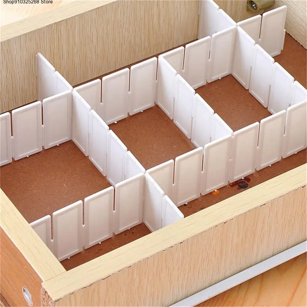 

4Pcs/6Pcs Grid Drawer Divider Household Necessities Storage Organizer Plastic Divider For Desk Drawer Closet Space-saving Tools