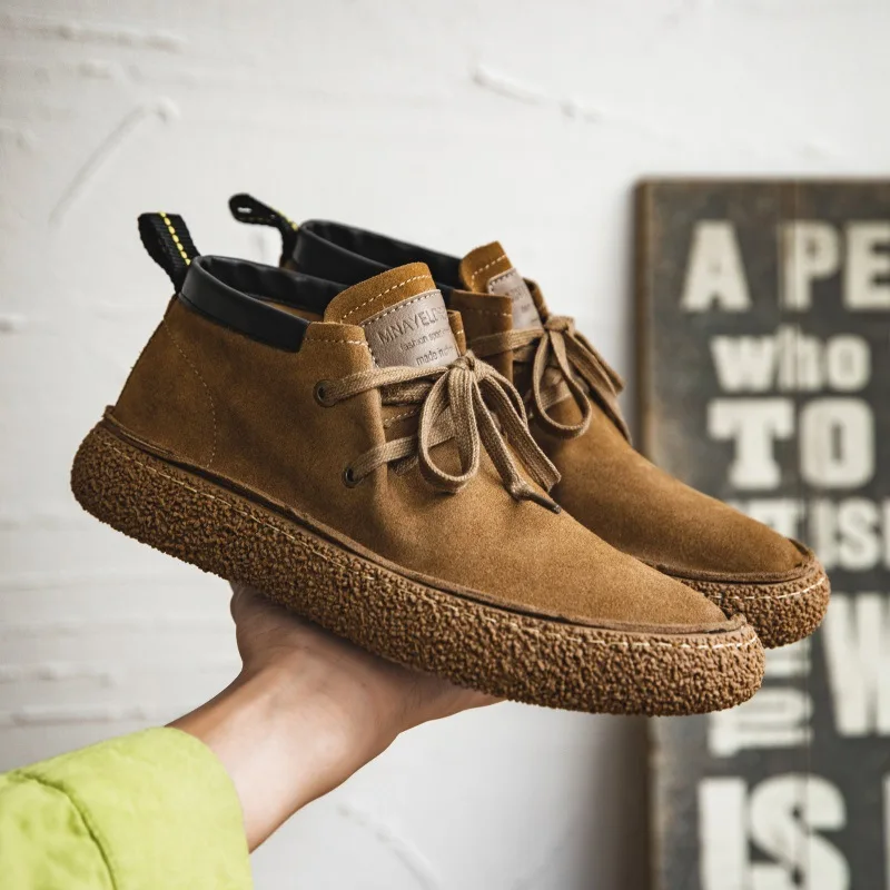 

Classic Flats Leather Shoes for Men High Top Hiking Shoes Man Soft Lace Up Man Shoes Luxury Male Footwear