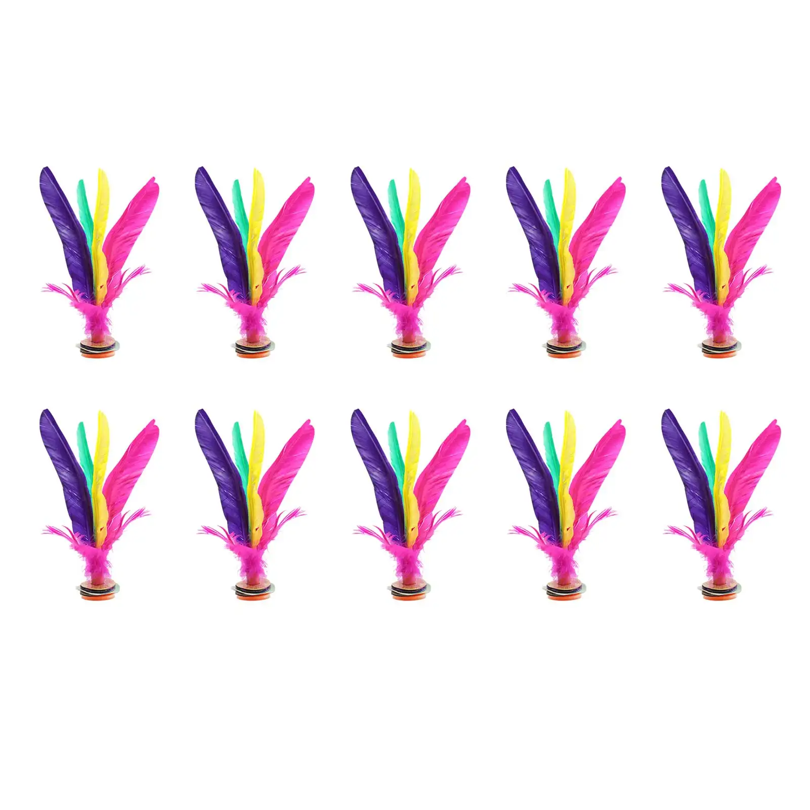 

10pcs Colorful Warna-warn Feather Shuttle Tendangan Shuttlecock Cina Jianzi Olahraga Outdoor Mainan Permainan