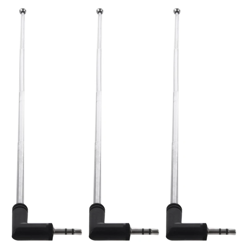 

3Pcs 22.5Cm 4 Section Telescoping AM FM Radio Antenna 3.5Mm Plug