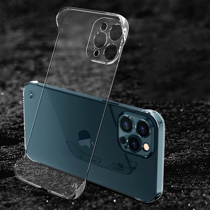 

Ultra Thin Frameless Clear Case for iPhone 13 12 11 Pro X XR XS Max 7 8 6S Plus Slim Hard PC Shockproof Bumper Transparent Cover