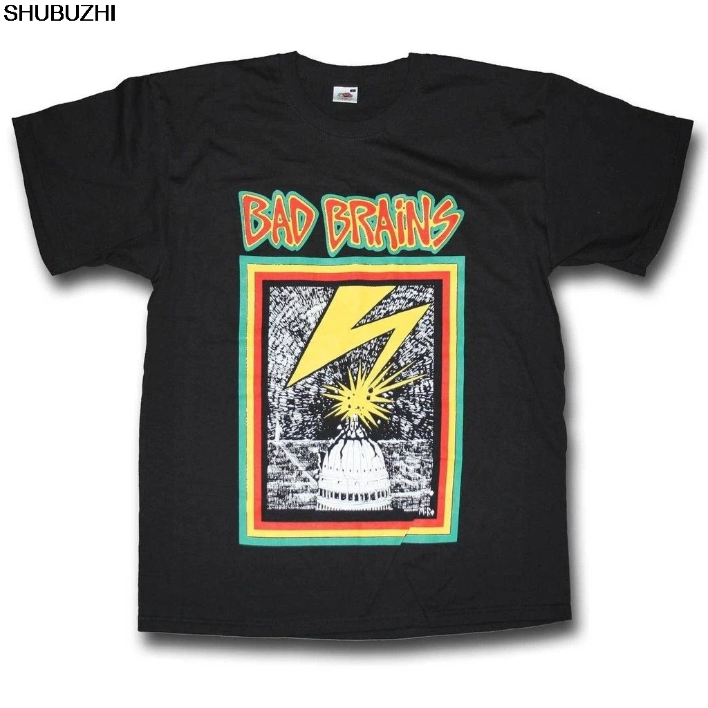 

Bad Brains T shirt - First Album Official Hardcore Black Flag Punk T shirt fashion brand top tees summer cotton tops sbz4137