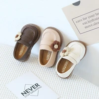spring autumn new baby girls single leather shoes solid color cute flower princess shoes hot toddler first walkers