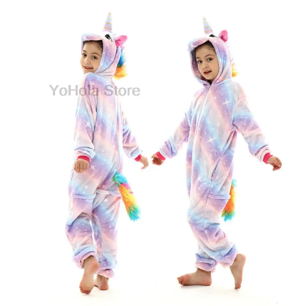 

Kids Animal Pajamas Children Kigurumi Cosplay Pyjamas Unicorn Onesies Boys Girls Winter Onesie Sleepwear for 4-12 Y Children