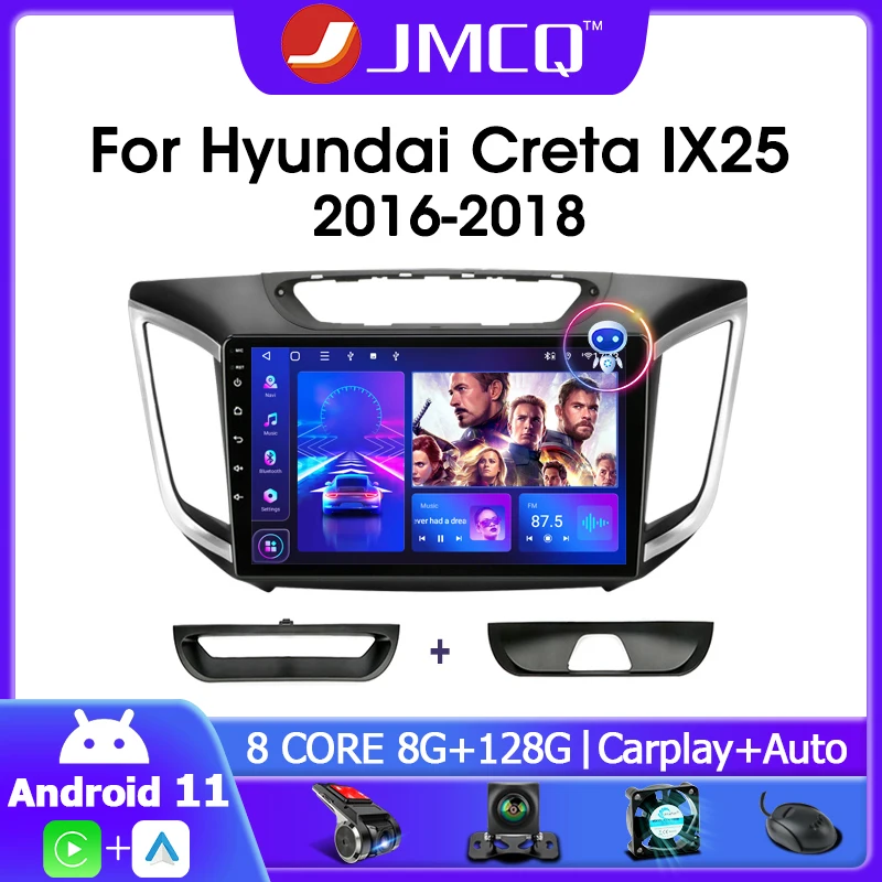 Автомобильная Мультимедийная система JMCQ 2din Android 10 1 11 0 дюйма GPS для Hyundai Creta IX25 2015-2020