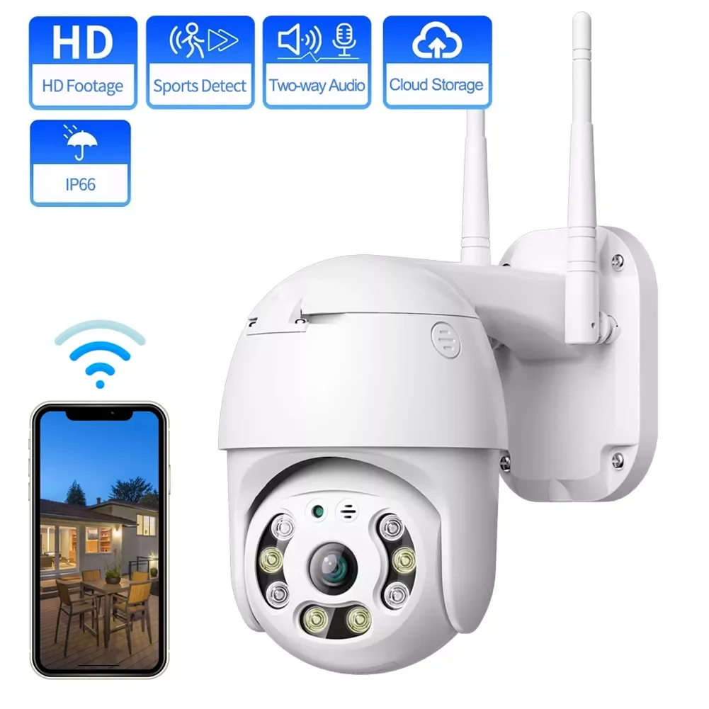 

NEW2023 1080P 2MP 8LED Security Camera Motion Detection 2.4G WiFi IP Camera Surveillance Security Full Color Night Vision Remote
