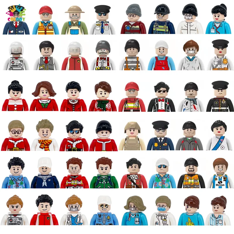 

City Mini Action Figures Building Blocks Worker Fireman Police Astronaut Bricks Educational Toys For Kids Christmas Gifts