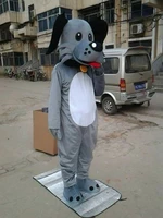 gray cotton dog fursuit mascot soft costume for fancy party carnival and festival unisex cosplay animal suit with mask