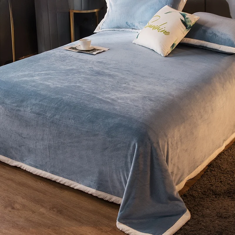 Winter Double-sided Blanket Bed Sheet Single Suede Coral Flannel Fleece-lined Plush |