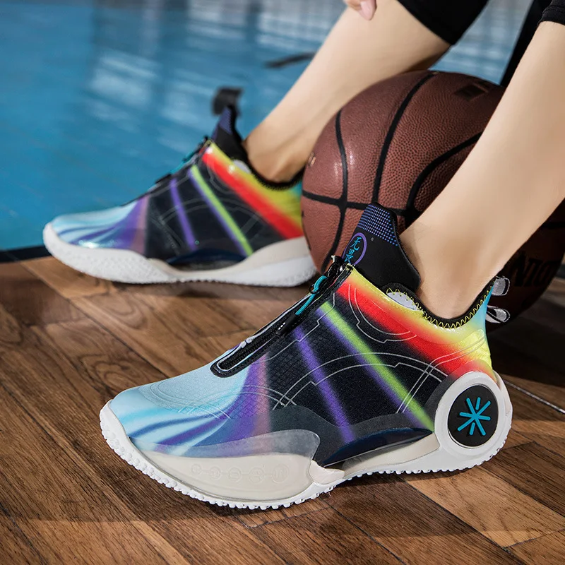 2022 Trend New Rainbow High Quality Basketball Shoes Men Women Fluorescent Platform Sports Shoes Unisex Luxury Designer Sneakers
