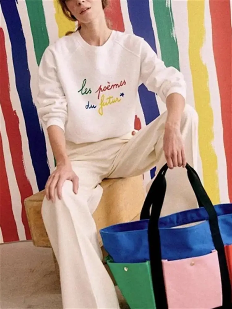 

Женский хлопковый свитшот с длинным рукавом и круглым вырезом