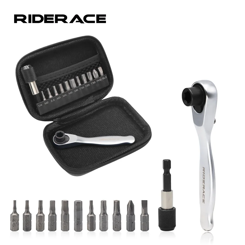 

Bike Allen Key Spanner Single-Ended Torque Ratchet Wrench Spanner 1/4 Inch Portable Screwdriver Set Bicycle Hand Repair Tools