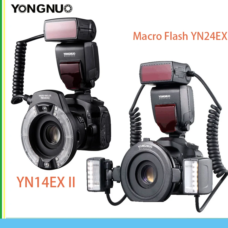 

YONGNUO YN14EX II YN24EX TTL Macro LED Ring Flash Light Speedlite Light for Canon EOS 1Dx 5D3 6D 7D 70D 80D Cameras Flash Sony