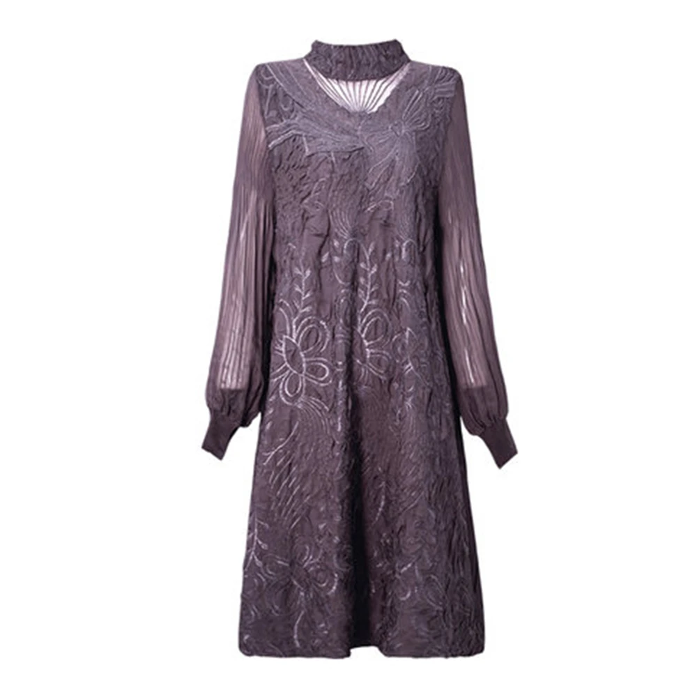 

Женское длинное кружевное платье, свободное винтажное Сетчатое платье с длинным рукавом, весна-осень 2022