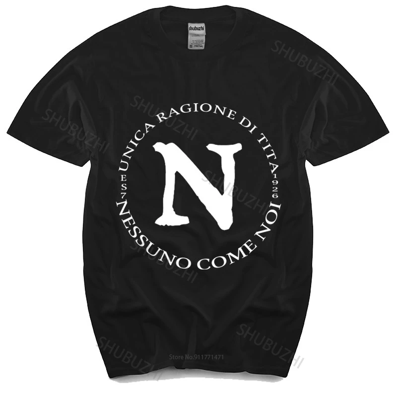 

Cotton Tshirt mens summer Tops New Napoli Nessuno Come Noi Adult Soccer Calcio T-Shirt Maradona Careca Man Brand T-shirt