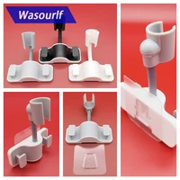 wasourlf wall mounted gel shower holder stick up adjustable plastic black white gray color for bathroom retail or wholesale