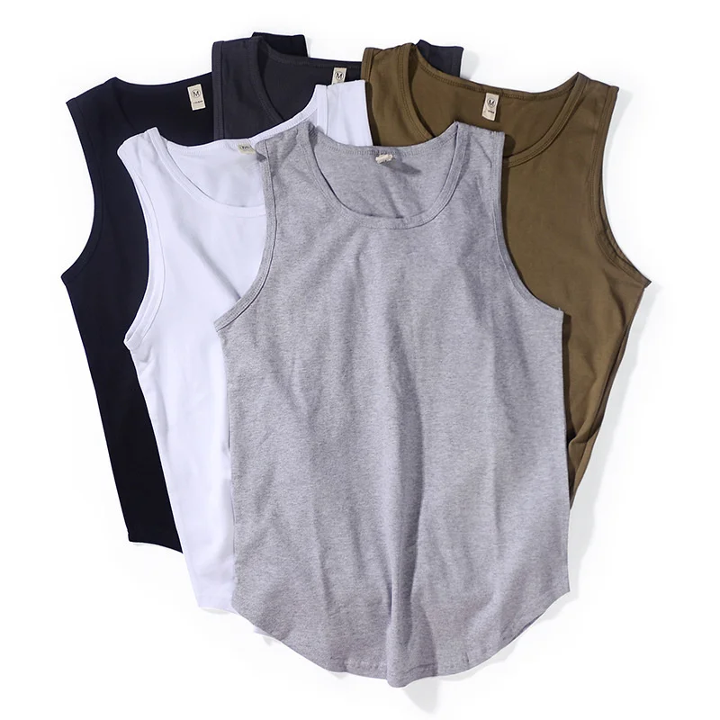 

Regular Bottoming Summer Solid Color I-shaped Men's Vest Pure Cotton Sleeveless T-shirt Sweatshirt