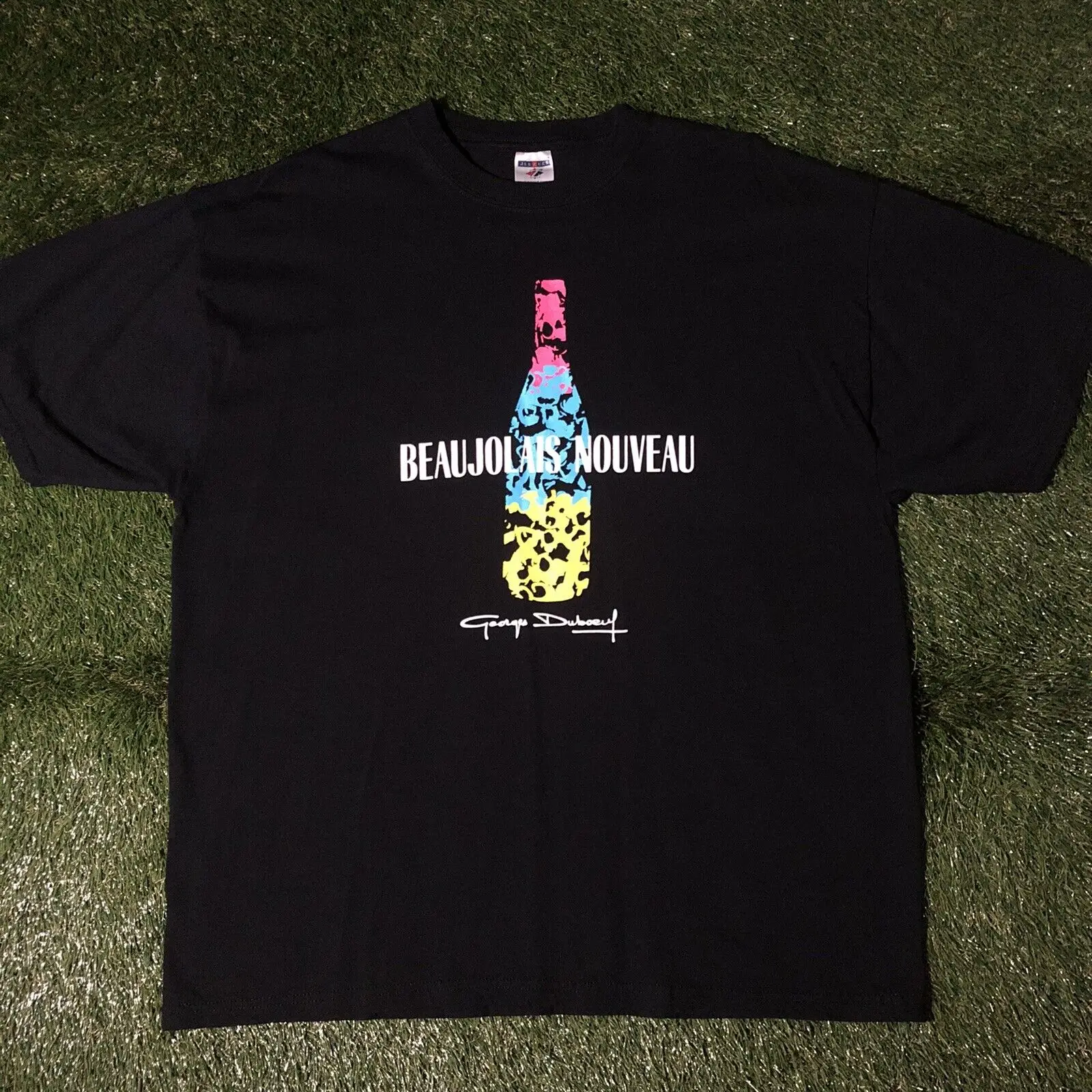 Двухсторонняя черная футболка с коротким рукавом Beaujolais New Wine American Tour, XL, 2006