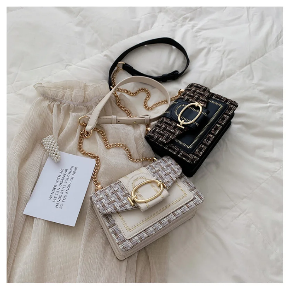 

Luxury Designer Wide Strap Shoulder Bags for Women Designer Lady Handbags Vintage Messenger Crossbody Bags Female Flap Purse