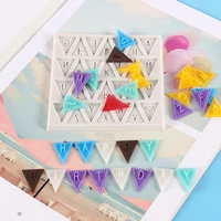 1pc cooking tools triangle flag shape 26 english letters silicone chocolate fondant cake decorating mold diy baking molds