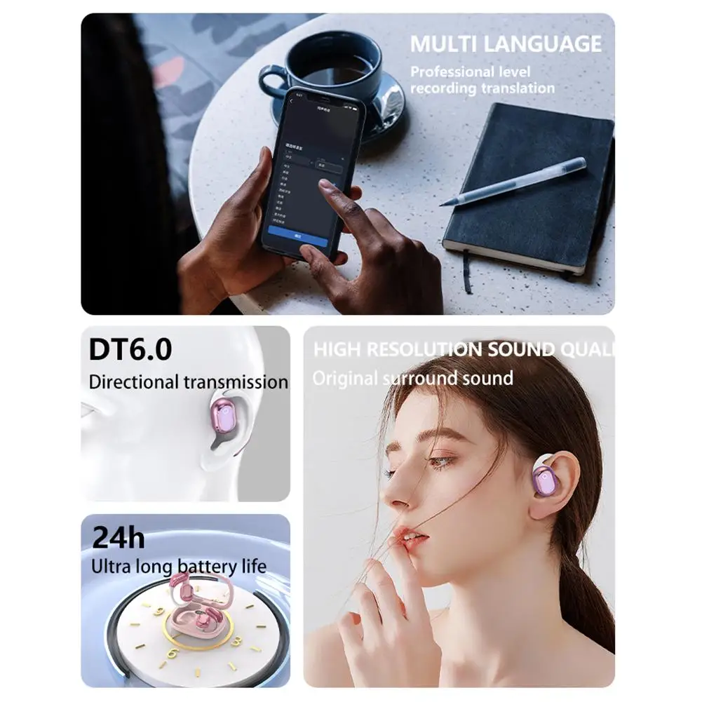 Умный переводчик AI Bluetooth-гарнитура с шумоподавлением