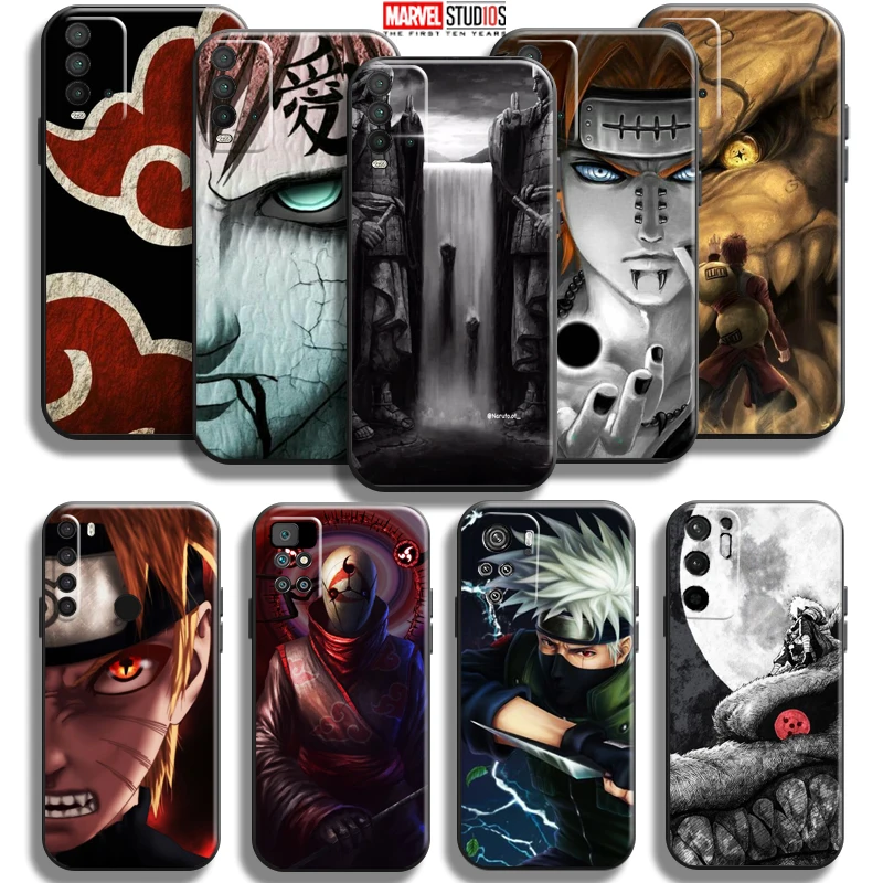 

Naruto Akatsuki Anime Phone Case For Xiaomi Redmi 9T For Redmi 9T Case Liquid Silicon Black Silicone Cover Coque Soft Funda