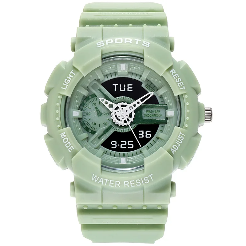 

Sport Digital Round Watch Luminous Fashion Dial Casual Wrist Watches Rubber Strap Fashionable Waterproof Wrist Watch for Men