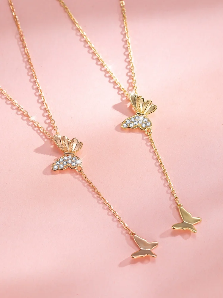 Ожерелье из стерлингового серебра легкое 2023 новое женское сетчатое красное