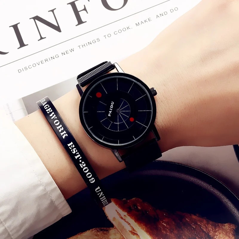 Turntable Watch Men's and Women's Niche Student Ins Style Fashion Trendy Waterproof Simple Temperament High Sense enlarge