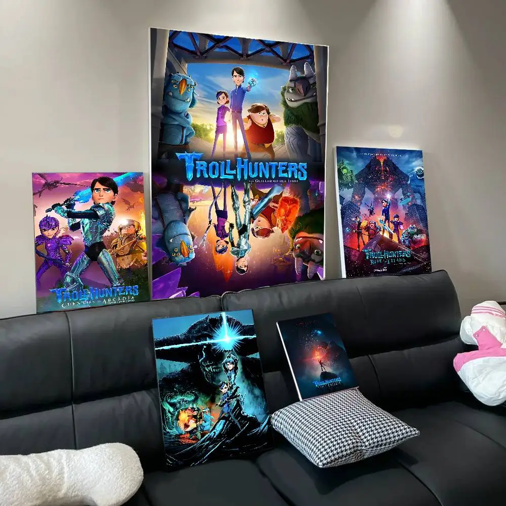 Фото Постер T-Trollhunters T-Tales Of A-Arcadia Whitepaper, постер высокого качества, настенная живопись, декор для стен кабинета №1