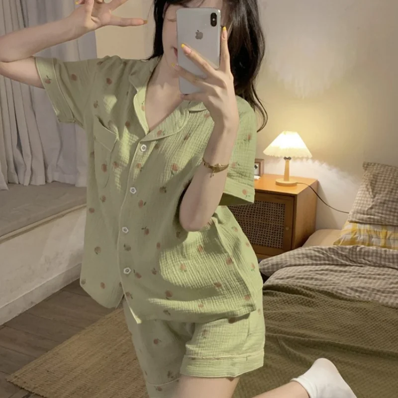 Spring /summer Pajamas Women's Pajamas Short-sleeved Shirts Shorts Pajamas Casual Wear Women's Pajamas Suits Loungewear Women
